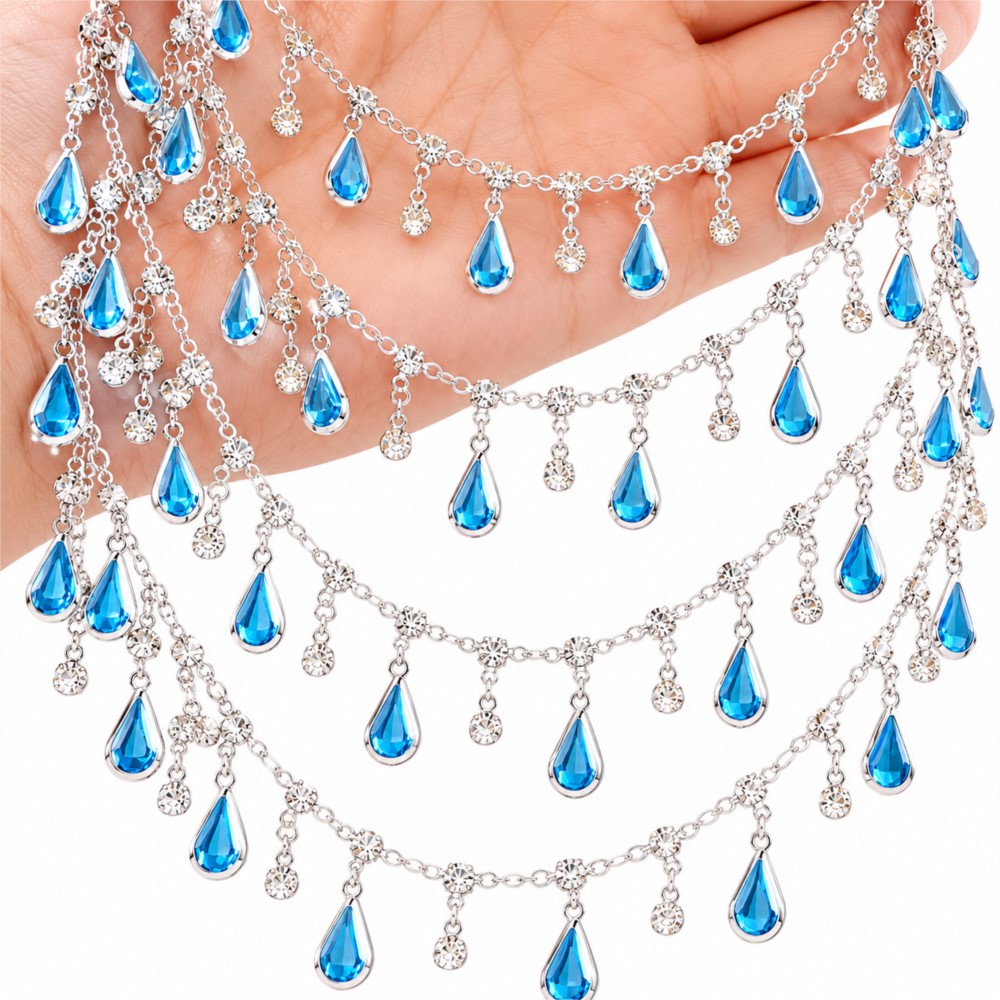 Women'S Accessories Clothing - 0.5Meter 1Meter Teardrop Rhinestone Tassel Handmade