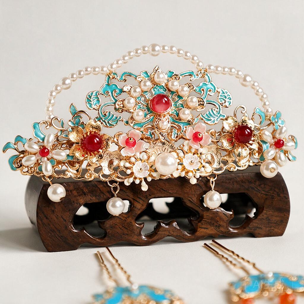 Women'S Red Accessories - Chinese Traditional Hanfu Hair Accessories Set