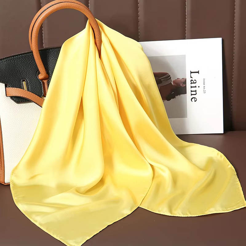 Luxury Solid Color Silk Square - Silk Scarf Square recension och pris